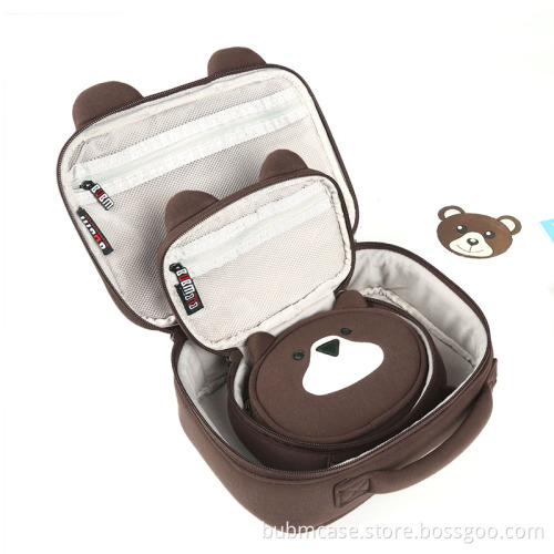 BUBM Lovely Bear 3pcs Per Set Electronic Accessories Organizer Travel Carry Bag
